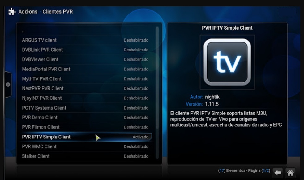 PVR IPTV SIMPLE CLIENT.