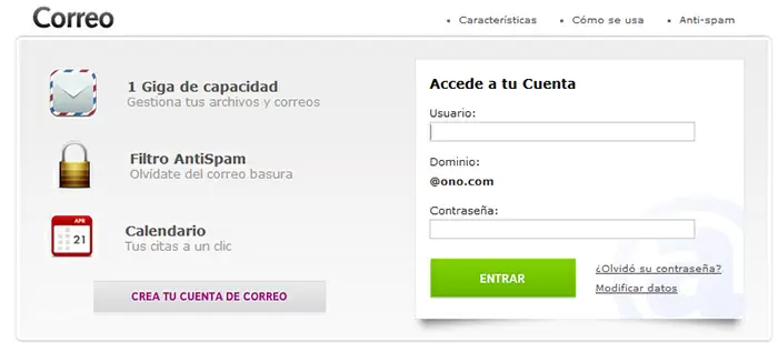 Configuración del correo de ONO 2 Verificar correo de ONO