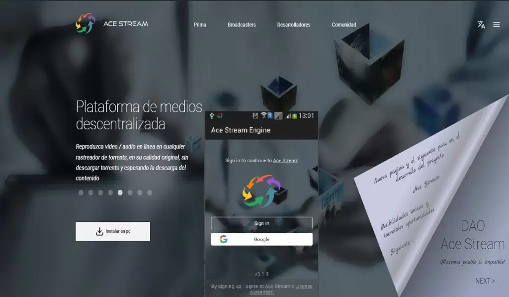 Acestream Página Web