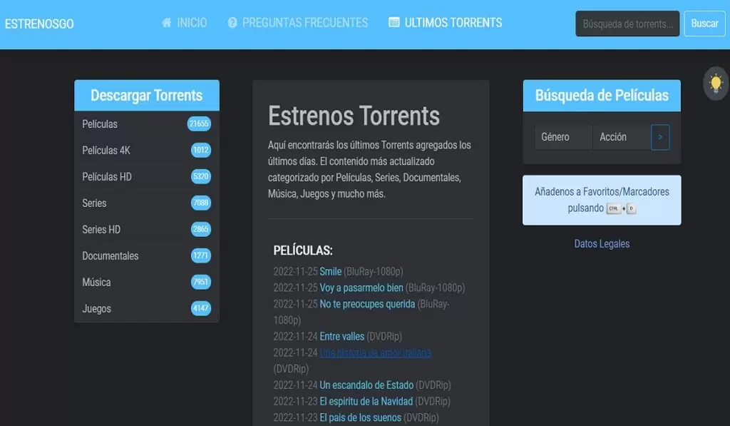 Conoce la página web Estrenosgo, una excelente opción para descargar contenido multimedia 1 Categoría Descarga de Torrents