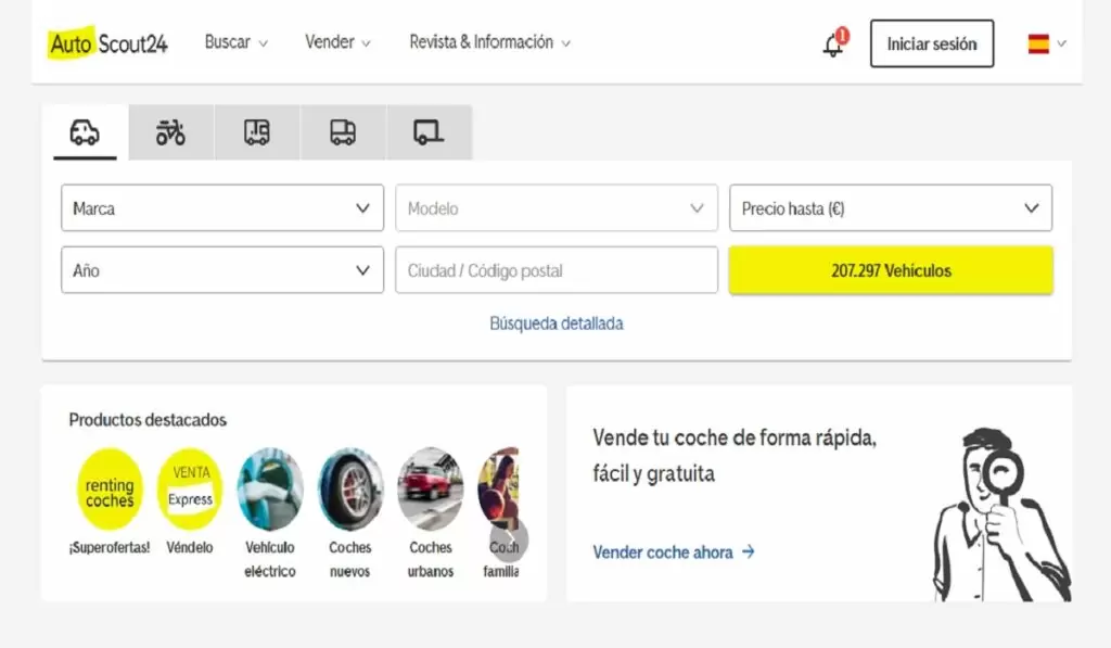 <strong>Análisis de webs para vender tu coche de segunda mano</strong> 1 Auto Scout24