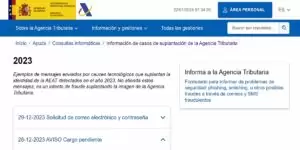 Correos falsos de Agencia Tributaria 0