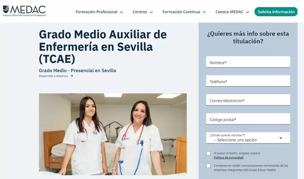Estudiar Auxiliar de Enfermería: Tu puerta sanitaria en Sevilla 1 Estudiar Auxiliar de Enfermería en MEDAC