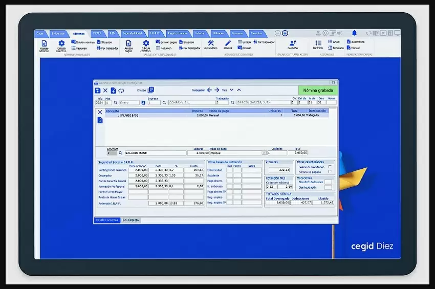 Interfaz de un ERP o Software de Gestión