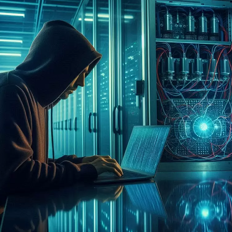 Hacker en una computadora cuántica